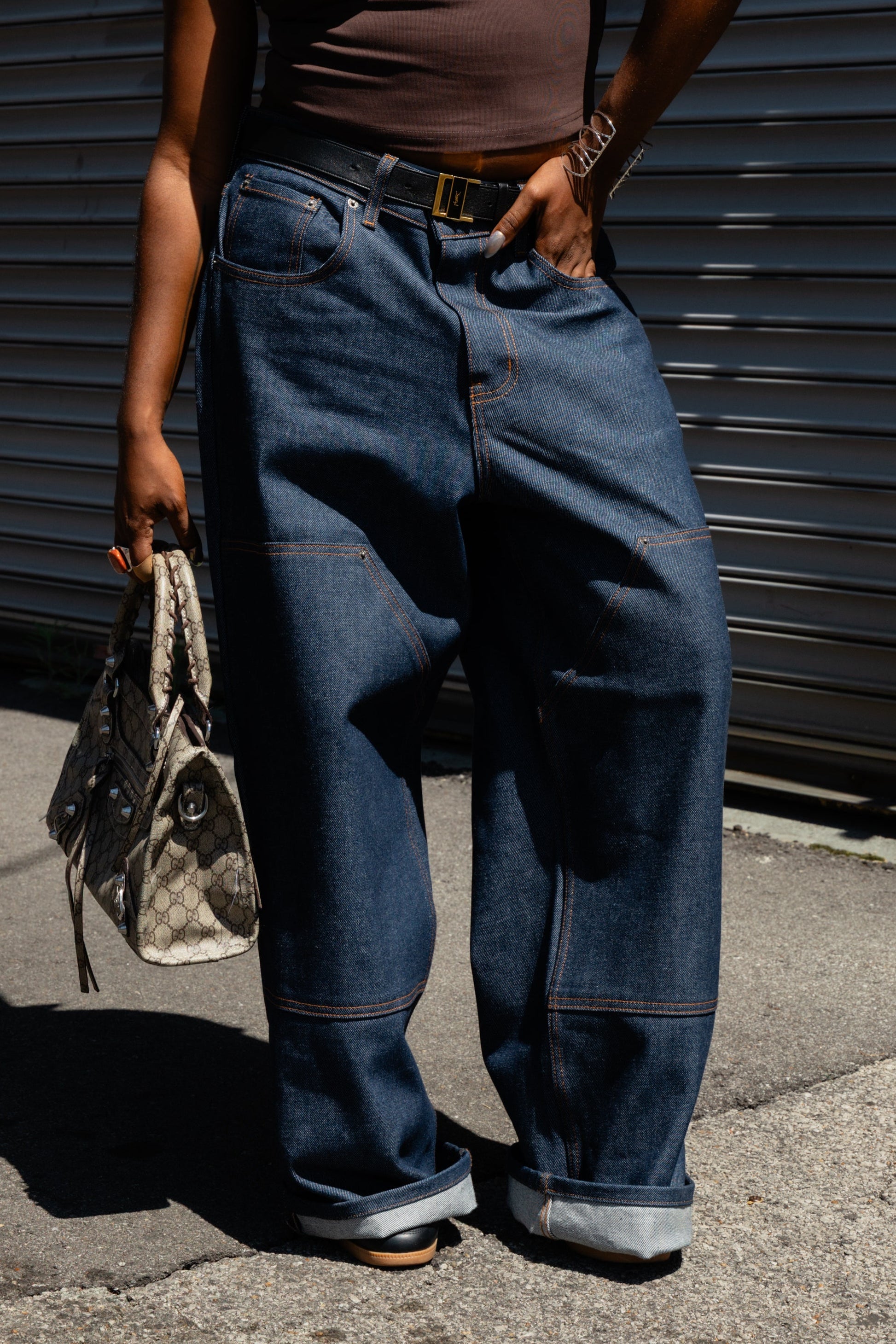 Double Knee Cuff Jeans