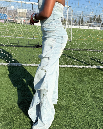 Construct 5 Denim Jumpsuit